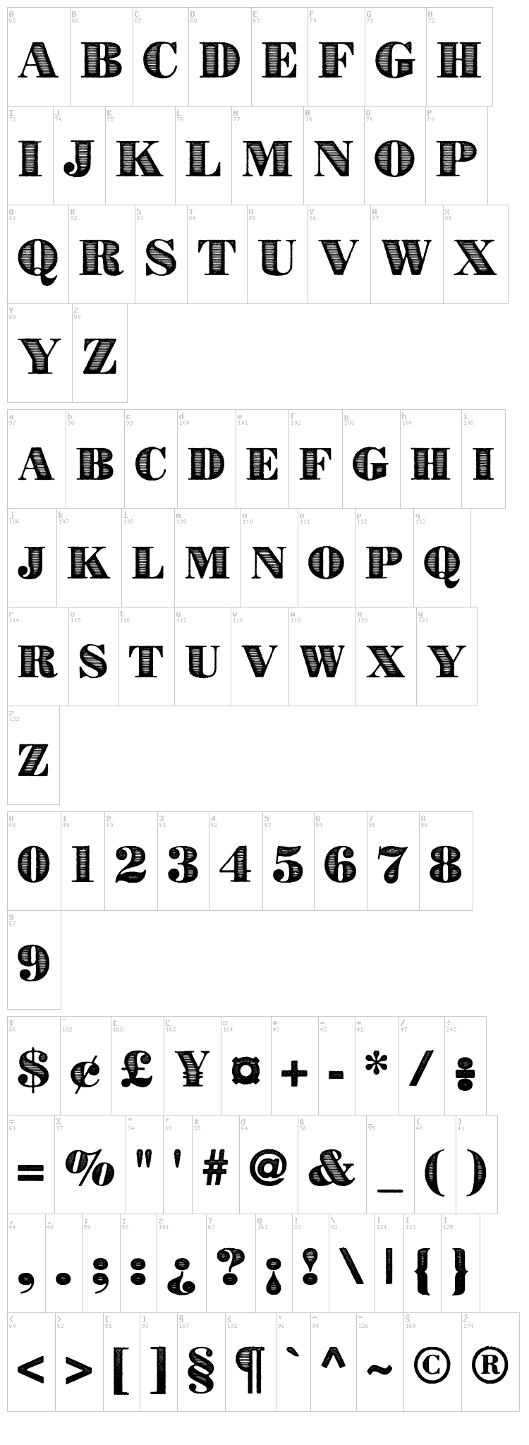Bad Guy Black font map